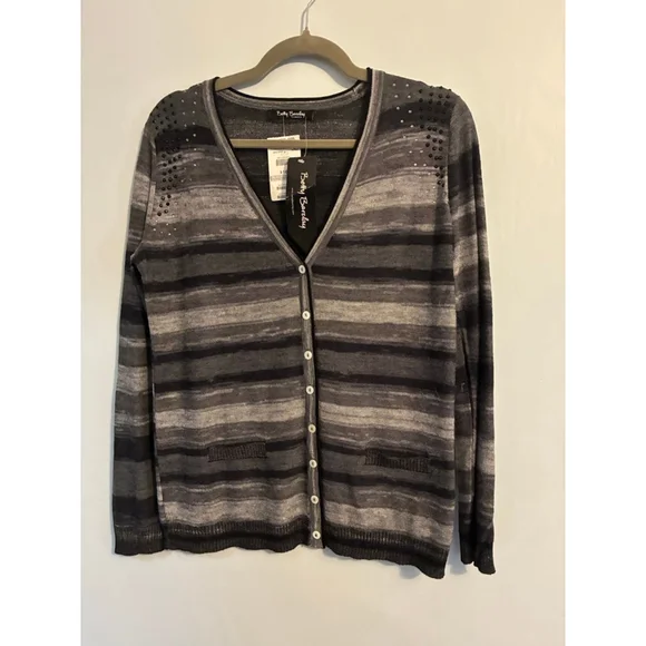 0067 NWT Betty Barclay Black and Grey Cardigan Size UK 38/US Medium (6-8) - Picture 3 of 7